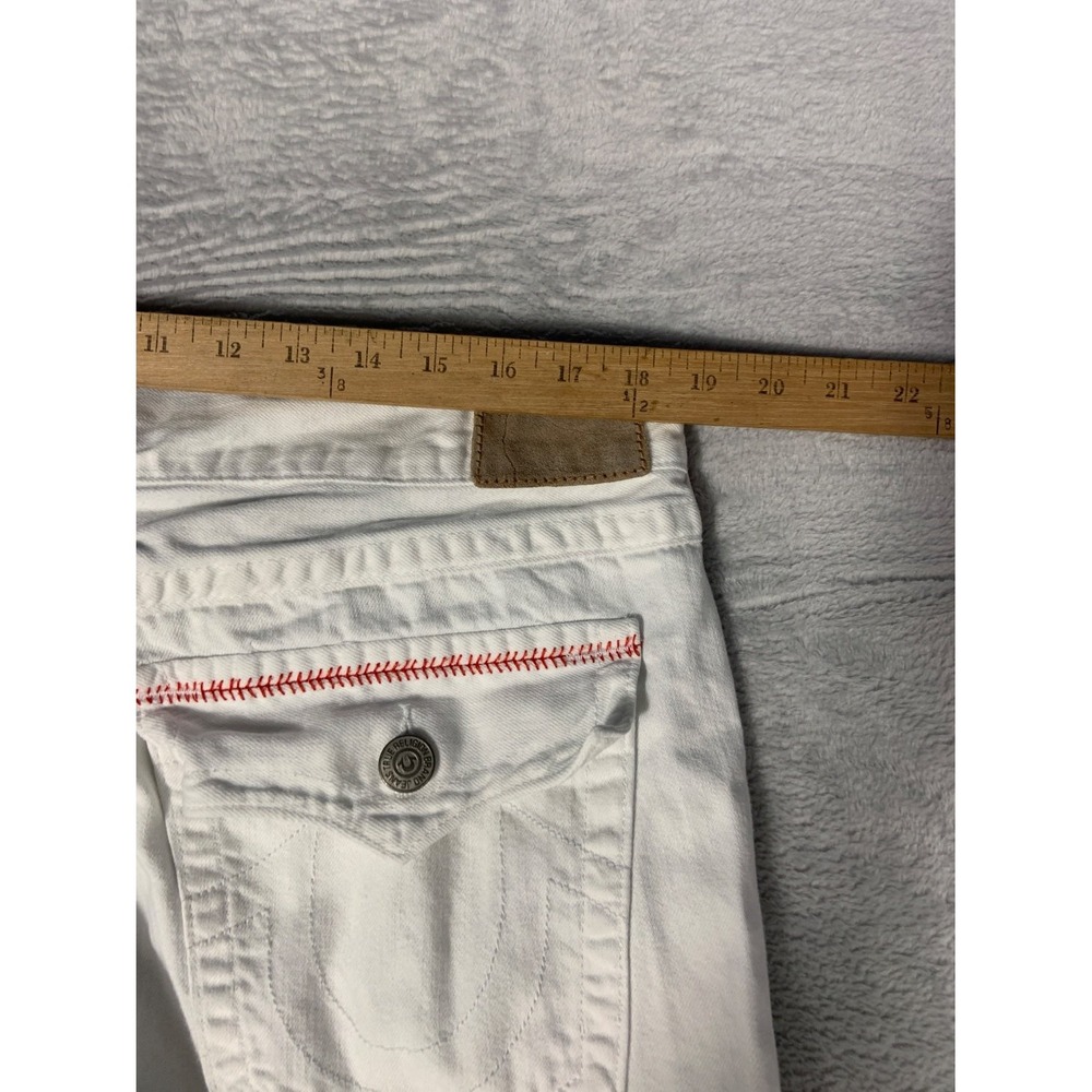 True Religion Ricky Relaxed Straight Jeans Men's Size 38 White Cotton Used - Picture 11 of 12